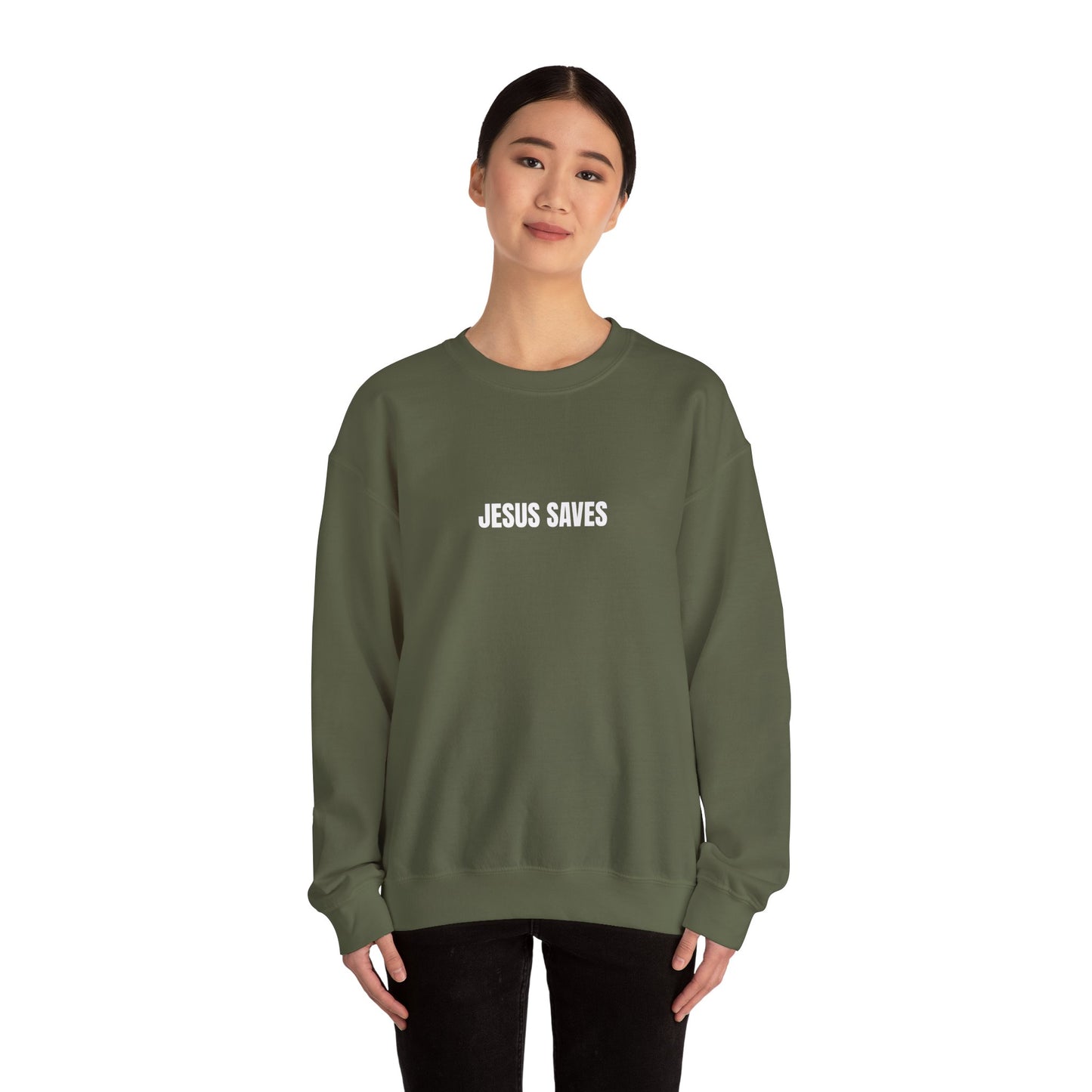 Jesus Saves Unisex Heavy Blend™ Crewneck Sweatshirt
