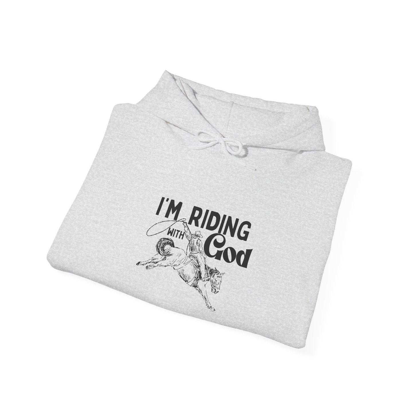 I'm Riding with God Unisex Heavy Blend Hooded Sweatshirt - Faith-Inspired Comfort