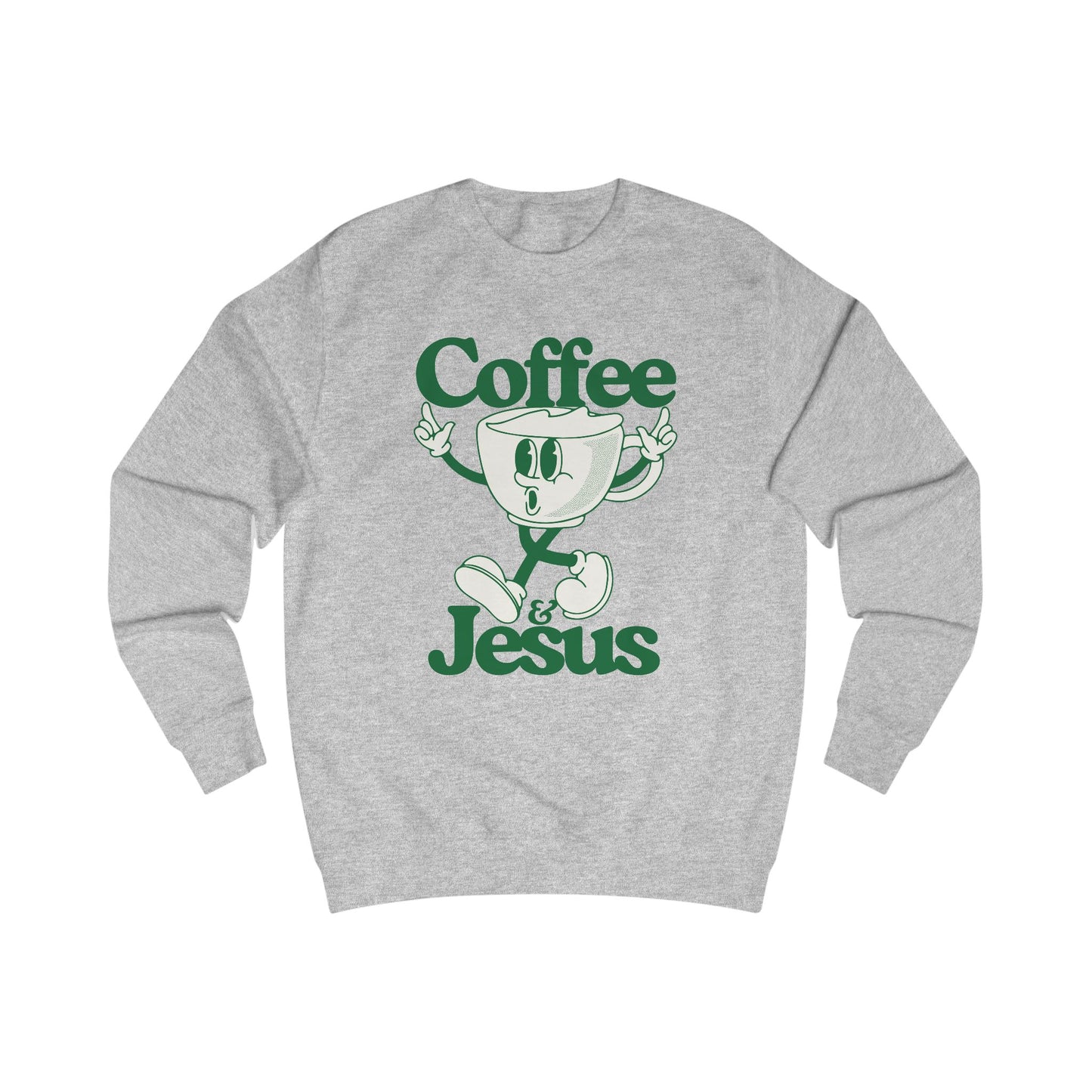Coffee & Jesus (Green) Unisex Sweatshirt - Cozy Christian Apparel for Coffee Lovers