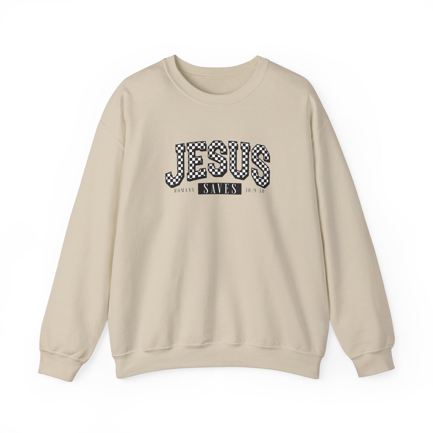 Unisex Heavy Blend™ Crewneck Sweatshirt - 'Jesus Saves' Inspirational Apparel