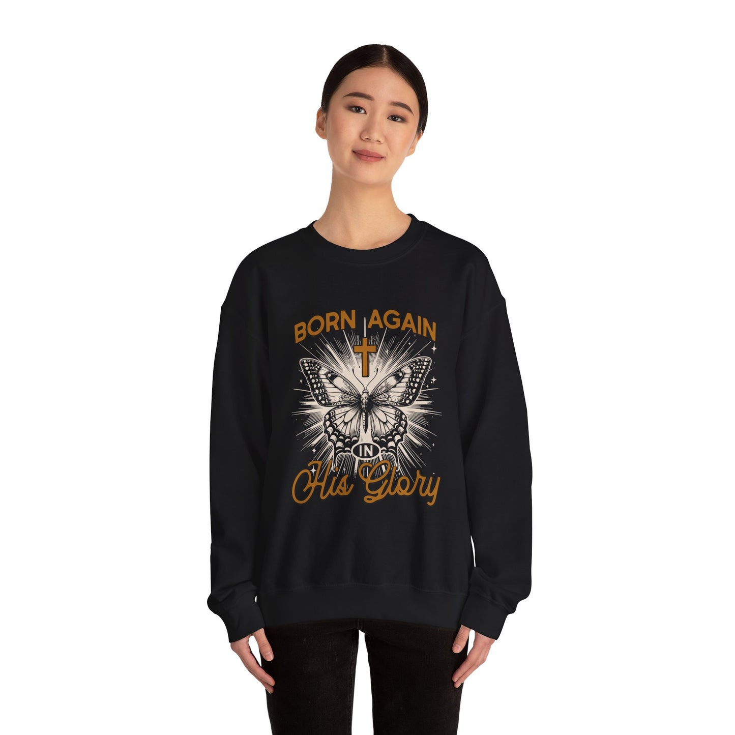 Born Again Crewneck Sweatshirt - Faith & Hope Design