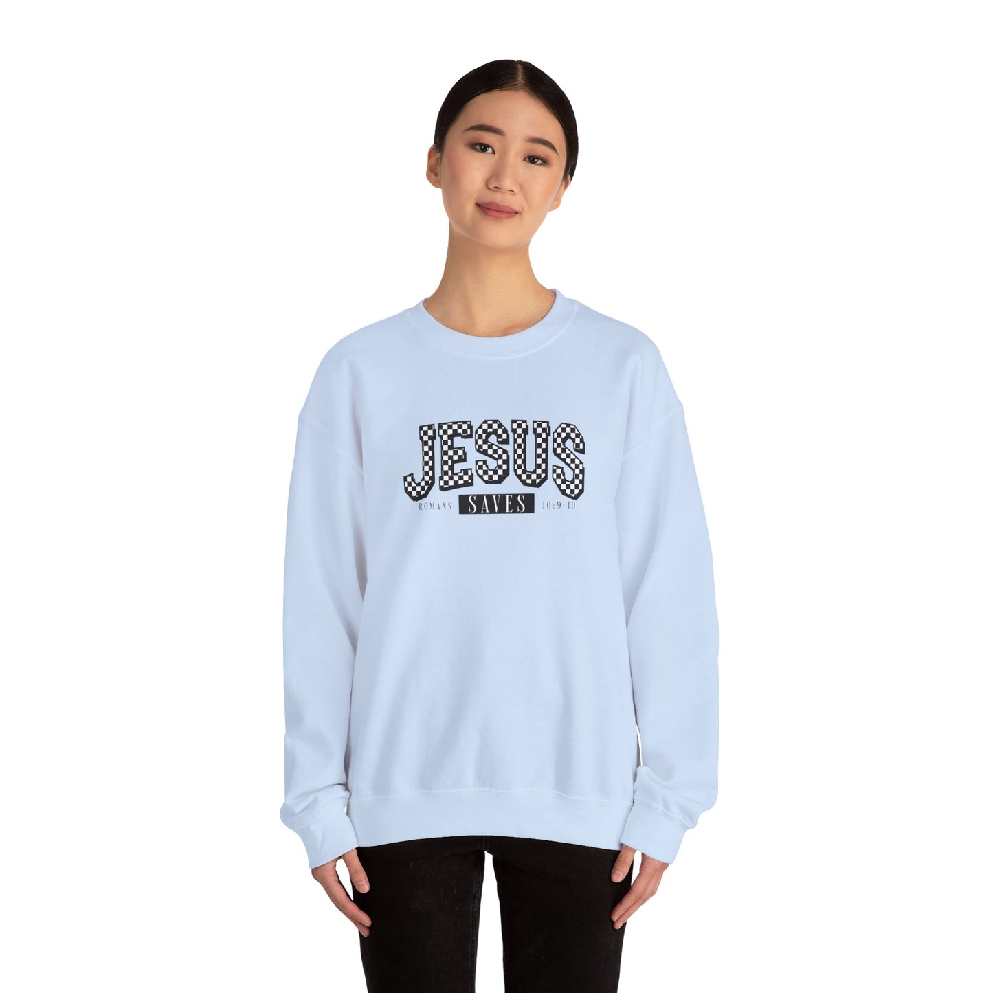 Unisex Heavy Blend™ Crewneck Sweatshirt - 'Jesus Saves' Inspirational Apparel