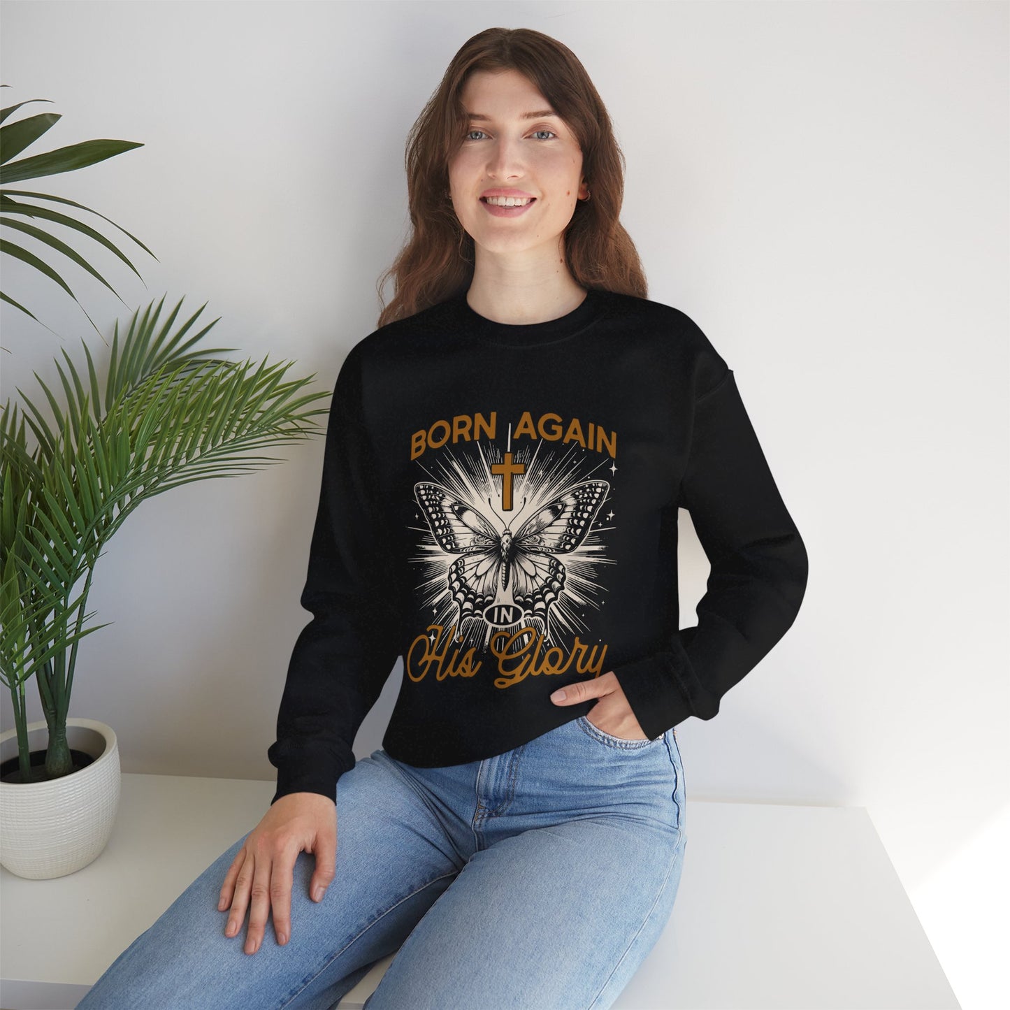 Born Again Crewneck Sweatshirt - Faith & Hope Design