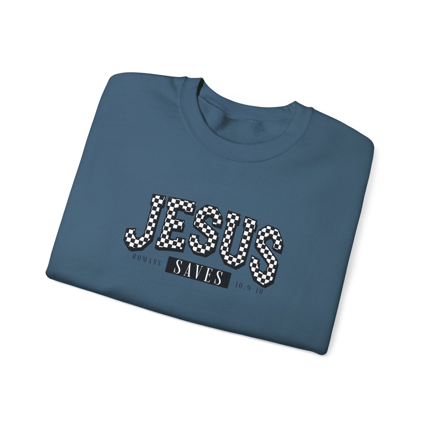 Unisex Heavy Blend™ Crewneck Sweatshirt - 'Jesus Saves' Inspirational Apparel