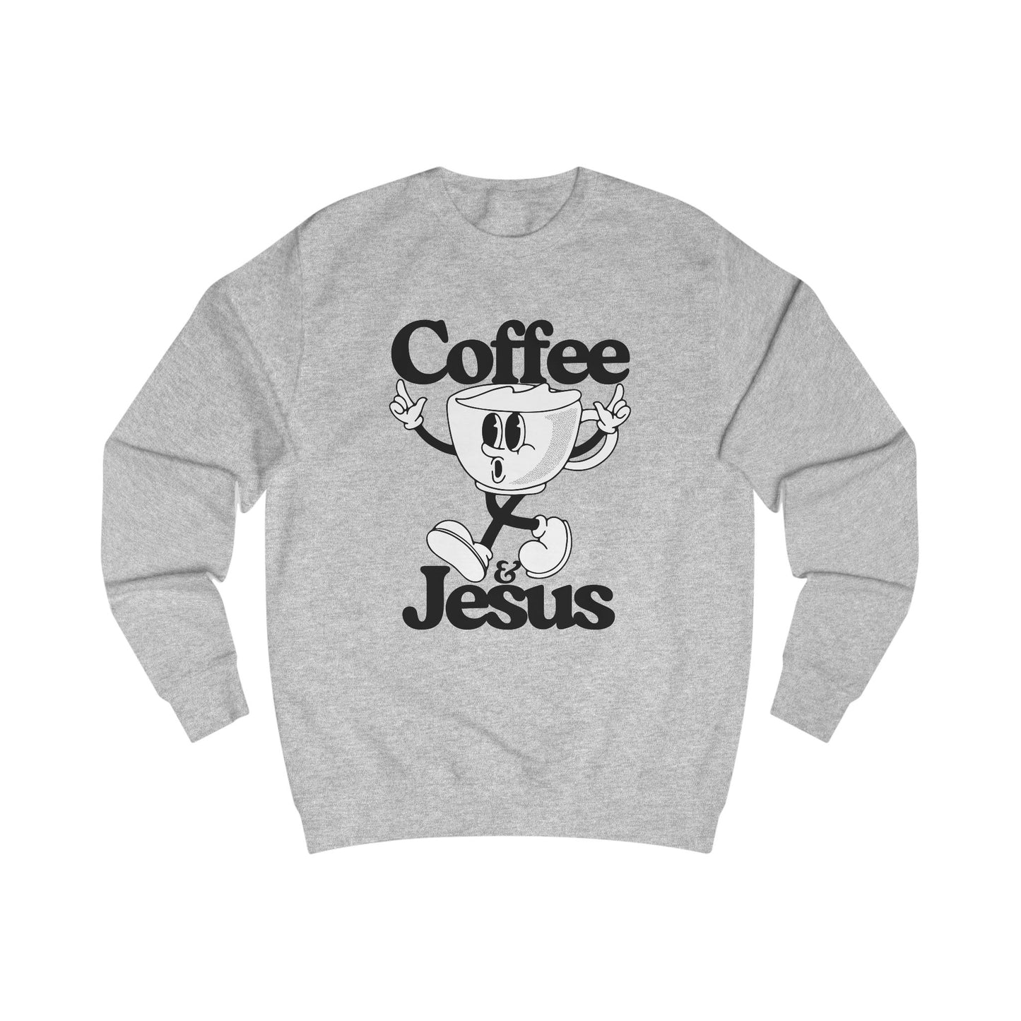 Coffee & Jesus (black)Unisex Sweatshirt - Cozy Christian Apparel for Coffee Lovers