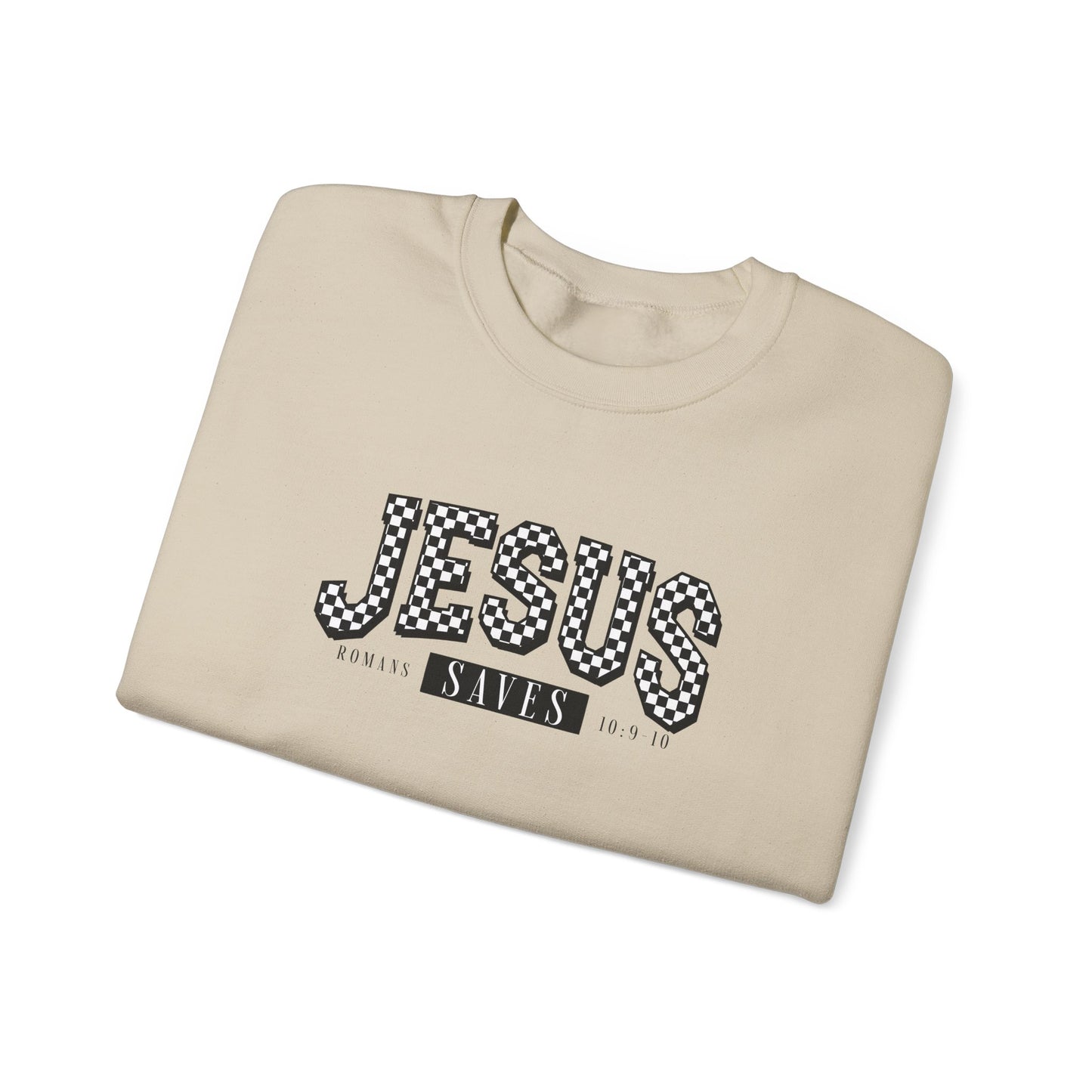 Unisex Heavy Blend™ Crewneck Sweatshirt - 'Jesus Saves' Inspirational Apparel