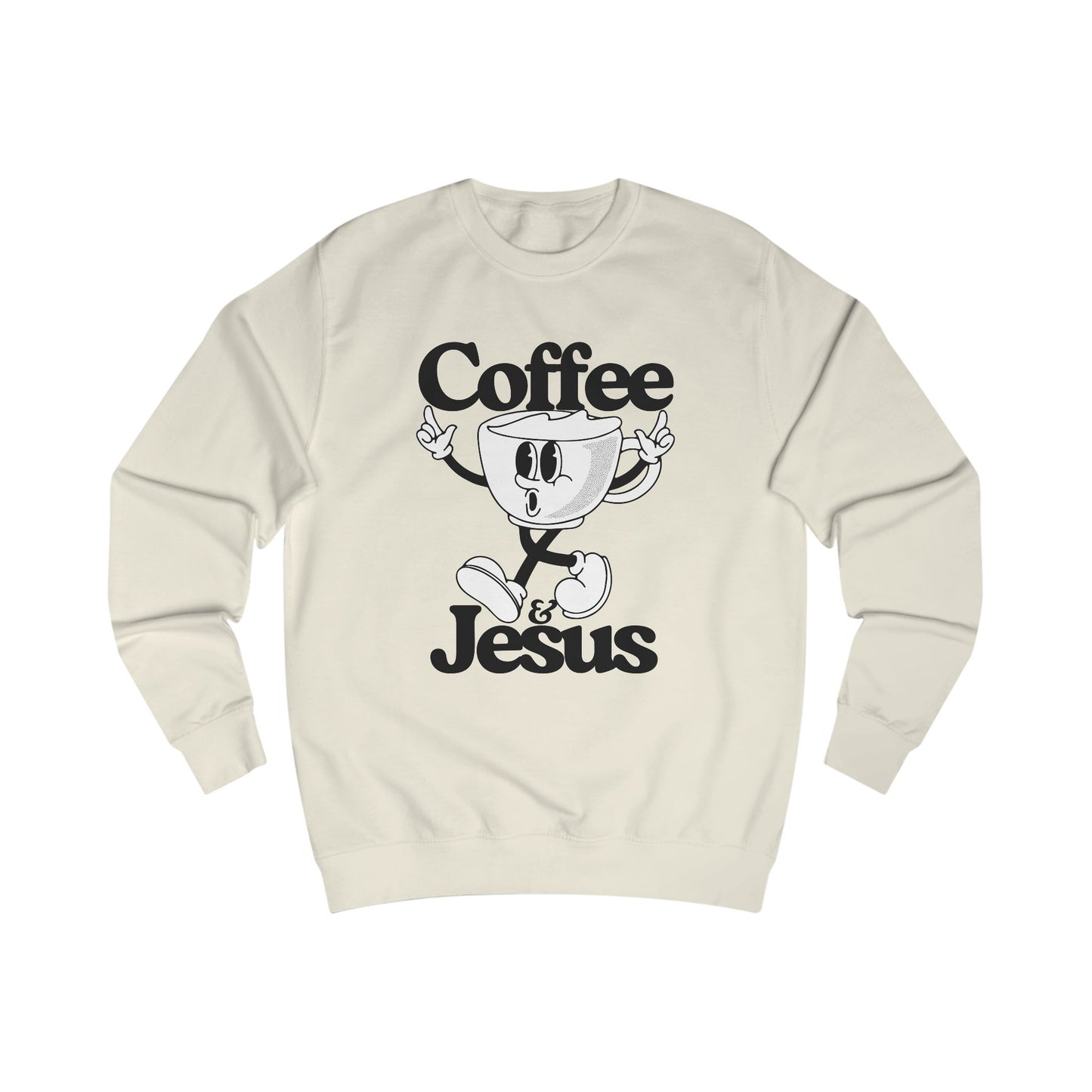 Coffee & Jesus (black)Unisex Sweatshirt - Cozy Christian Apparel for Coffee Lovers