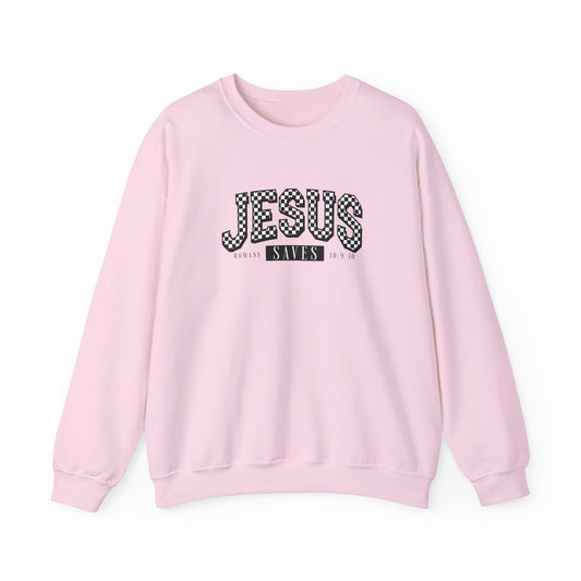 Unisex Heavy Blend™ Crewneck Sweatshirt - 'Jesus Saves' Inspirational Apparel